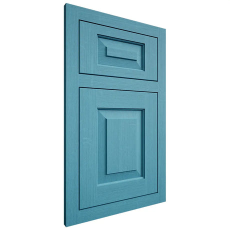 Shiloh Cabinetry Flush Inset Richmond White Oak Quarter Sawn Aqua Door