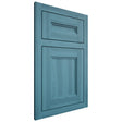 Shiloh Cabinetry Flush Inset Scottsdale Hickory Plain Cut Aqua Door