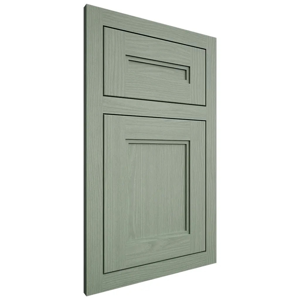 Shiloh Cabinetry Flush Inset Scottsdale White Oak Plain Cut Moss Door