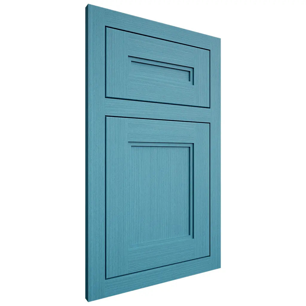 Shiloh Cabinetry Flush Inset Scottsdale White Oak Rift Cut Aqua Door
