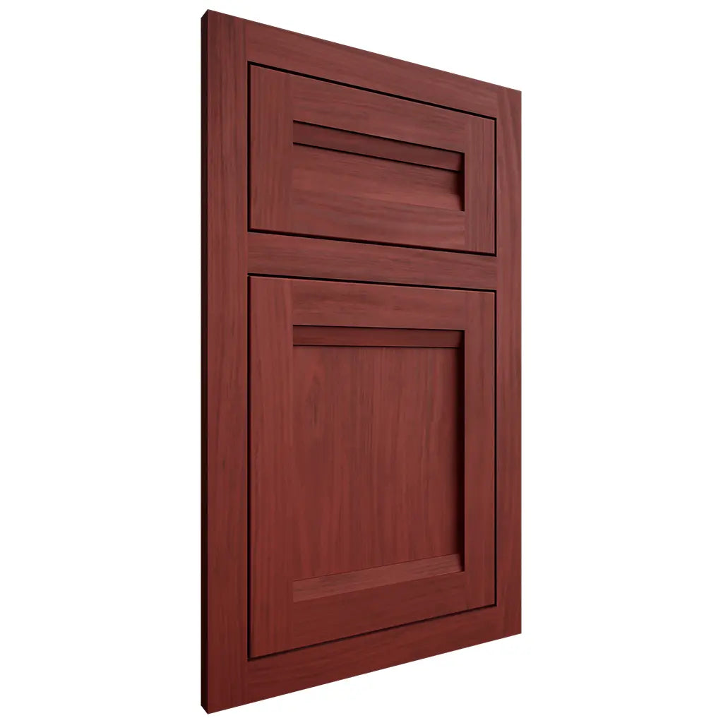 Shiloh Cabinetry Flush Inset Somerset Cherry Plain Cut Red Door