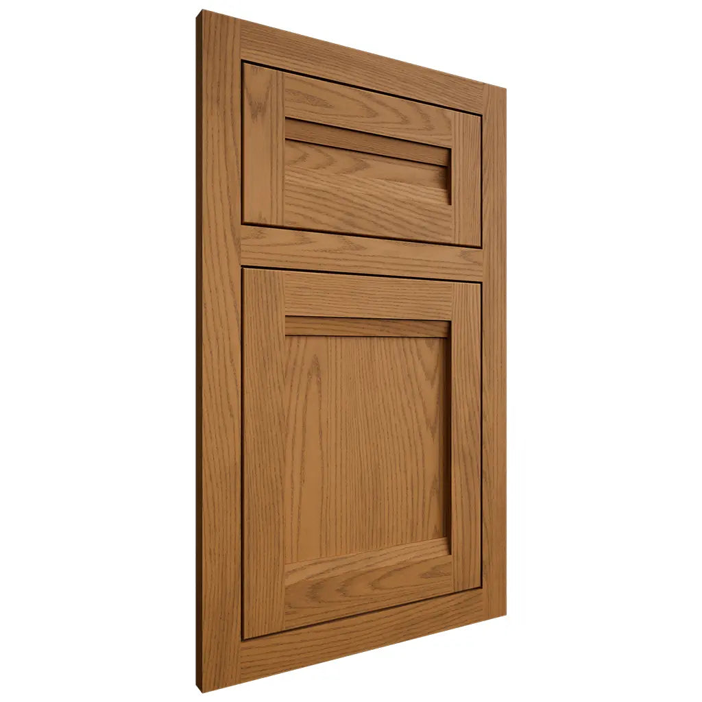 Shiloh Cabinetry Flush Inset Somerset Red Oak Plain Cut Autumn Door