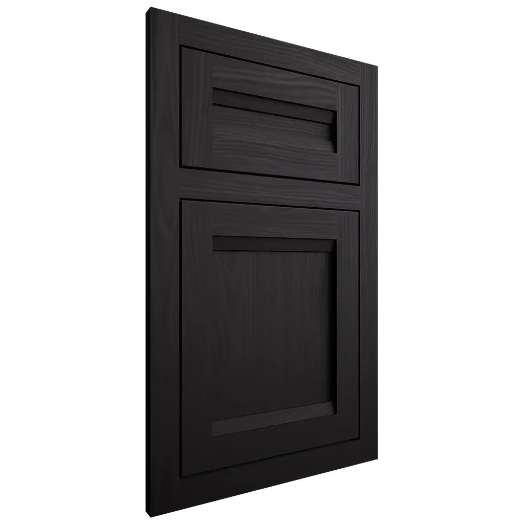 Shiloh Cabinetry Flush Inset Somerset White Oak Plain Cut Espresso Door