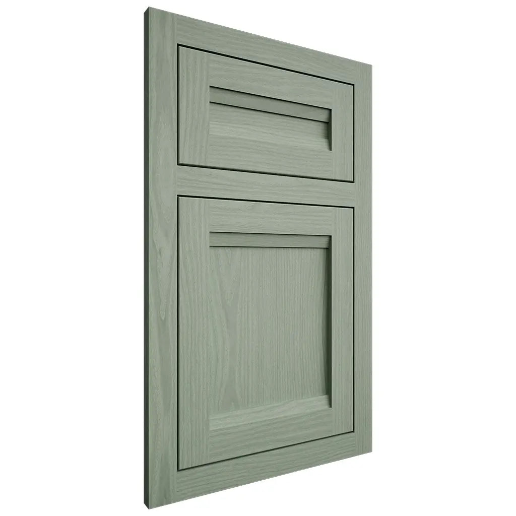 Shiloh Cabinetry Flush Inset Somerset White Oak Plain Cut Moss Door