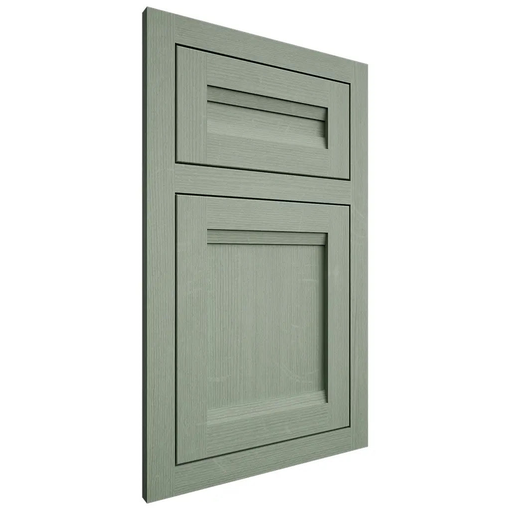 Shiloh Cabinetry Flush Inset Somerset White Oak Quarter Sawn Moss Door