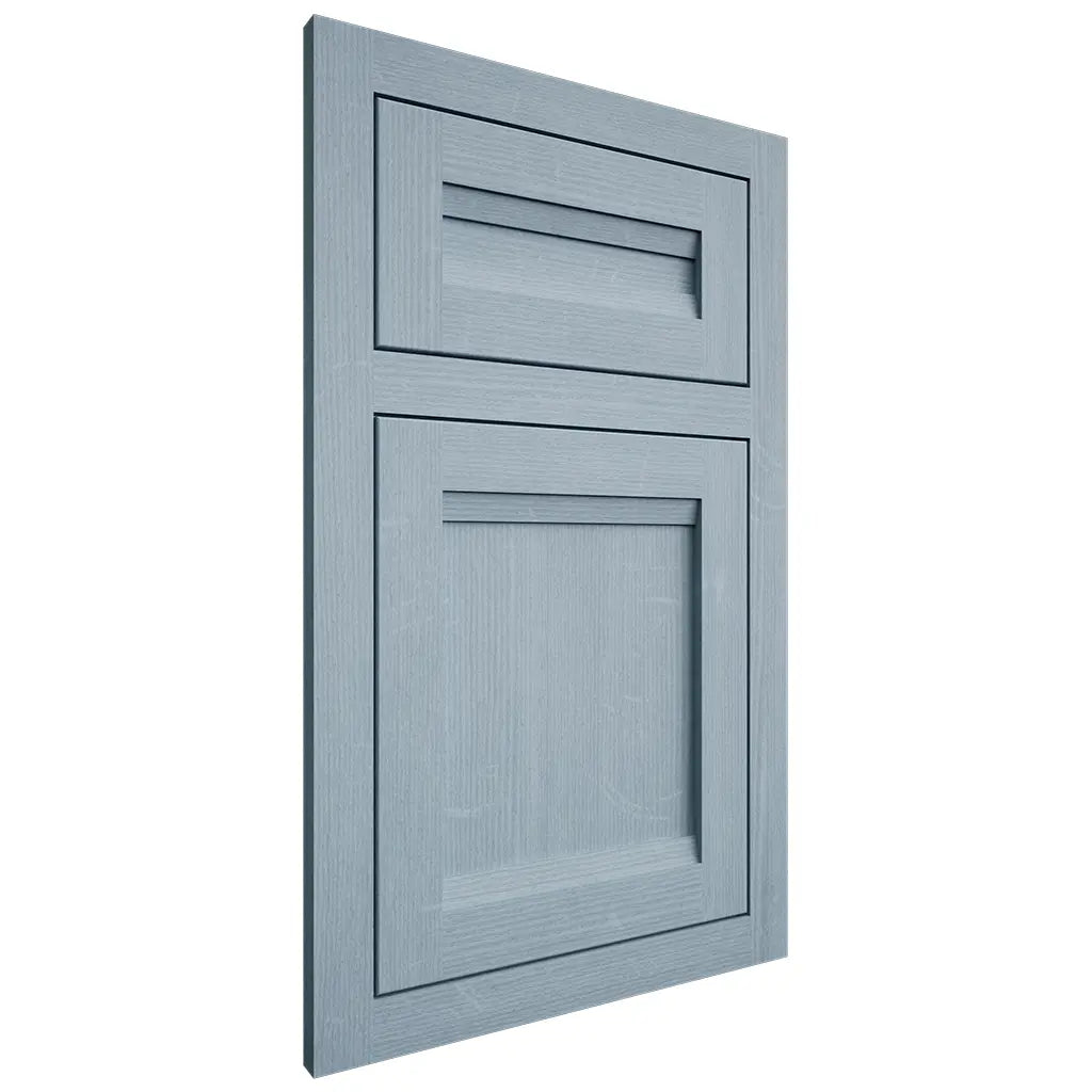 Shiloh Cabinetry Flush Inset Somerset White Oak Quarter Sawn Sky Door