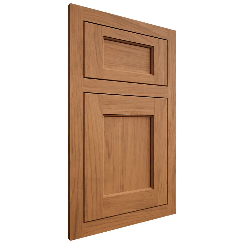 Shiloh Cabinetry Flush Inset Square Flat Alder Plain Cut Caramel Door