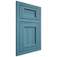 Shiloh Cabinetry Flush Inset Square Flat Hickory Plain Cut Aqua Door