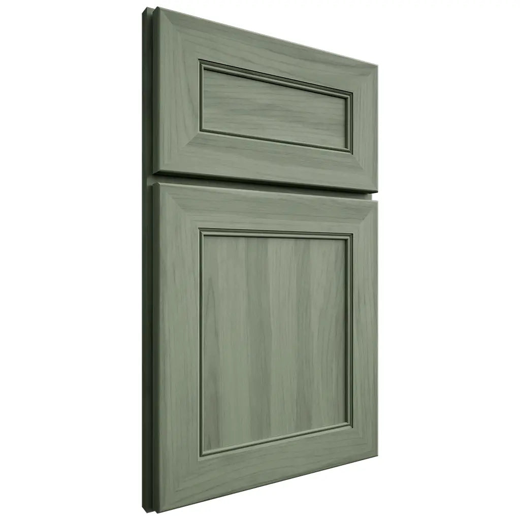 Shiloh Cabinetry Flush Inset Square Flat Hickory Plain Cut Moss Door
