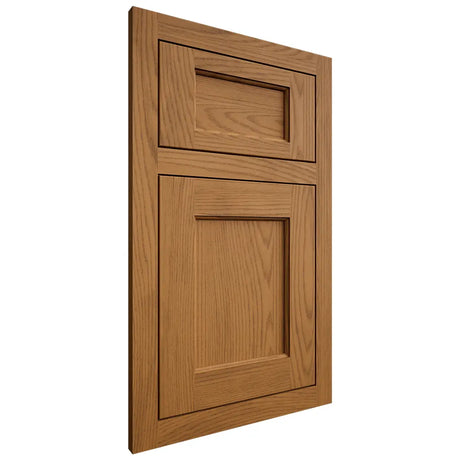 Shiloh Cabinetry Flush Inset Square Flat Red Oak Plain Cut Autumn Door