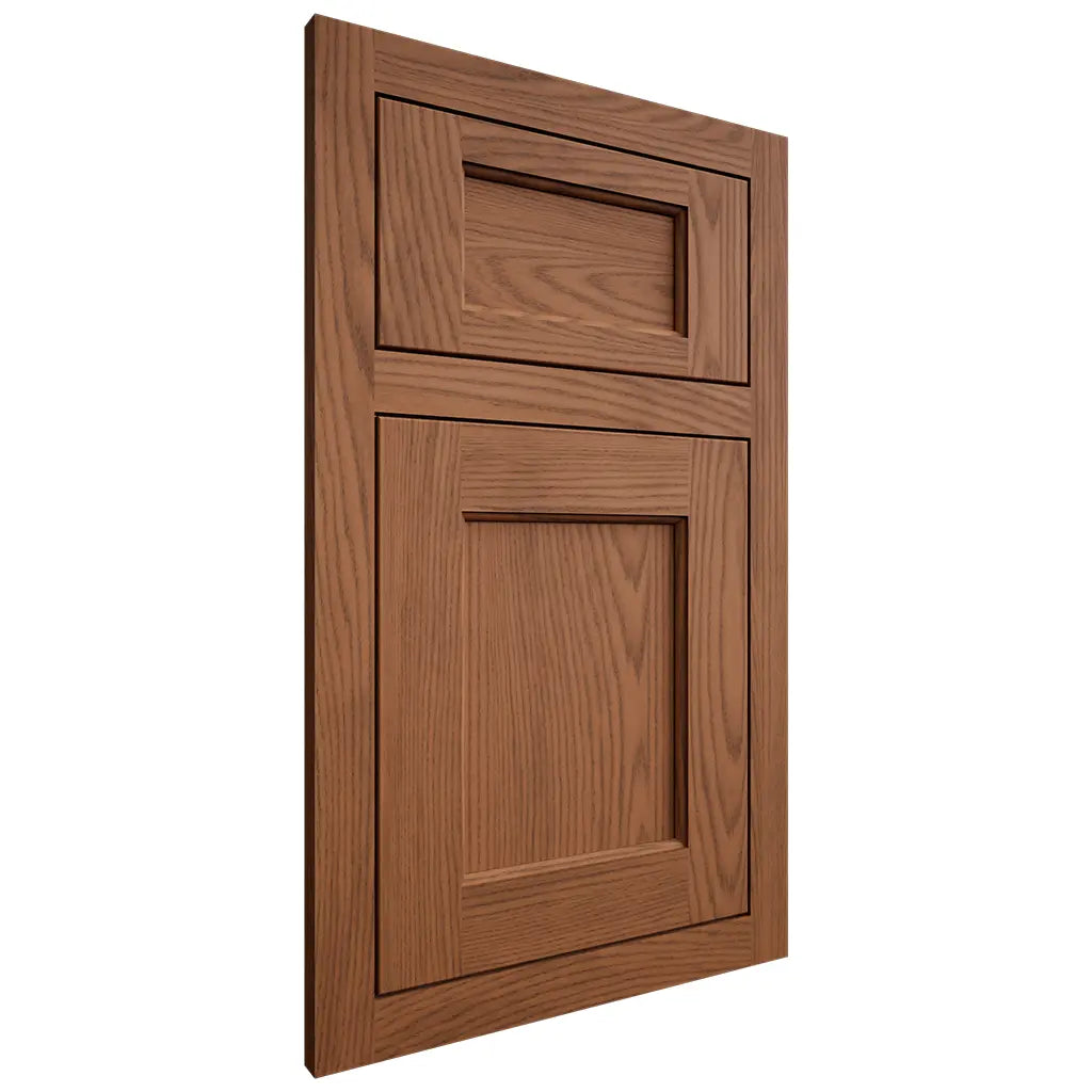 Shiloh Cabinetry Flush Inset Square Flat Red Oak Plain Cut Braun Door