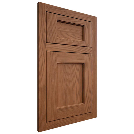 Shiloh Cabinetry Flush Inset Square Flat Red Oak Plain Cut Braun Door