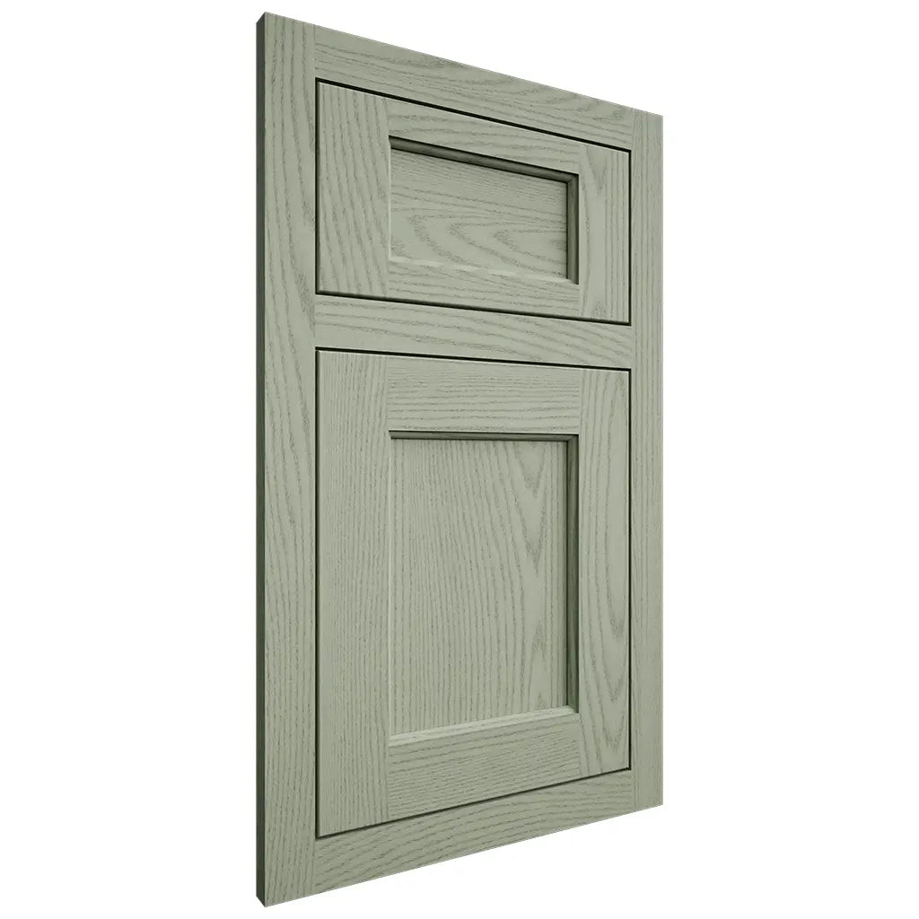Shiloh Cabinetry Flush Inset Square Flat Red Oak Plain Cut Moss Door