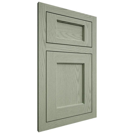Shiloh Cabinetry Flush Inset Square Flat Red Oak Plain Cut Moss Door