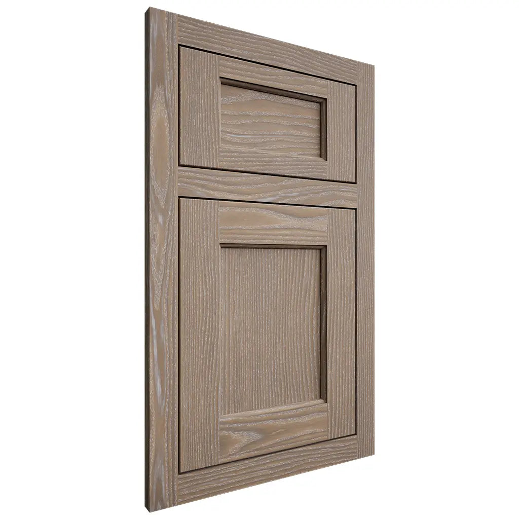 Shiloh Cabinetry Flush Inset Square Flat White Oak Plain Cut Almond Door
