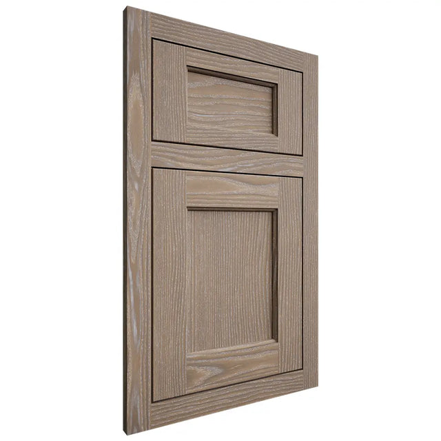 Shiloh Cabinetry Flush Inset Square Flat White Oak Plain Cut Almond Door