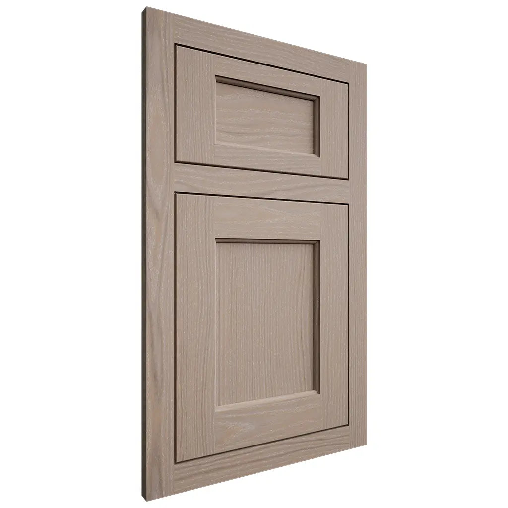 Shiloh Cabinetry Flush Inset Square Flat White Oak Plain Cut Whitewash Door