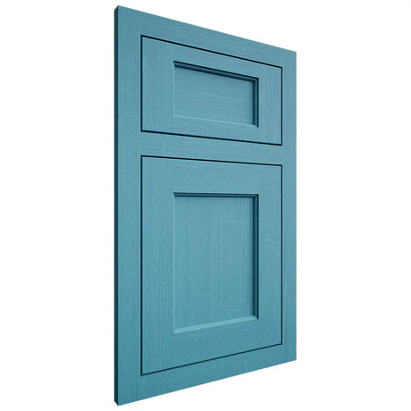 Shiloh Cabinetry Flush Inset Square Flat White Oak Quarter Sawn Aqua Door