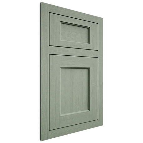 Shiloh Cabinetry Flush Inset Square Flat White Oak Quarter Sawn Moss Door