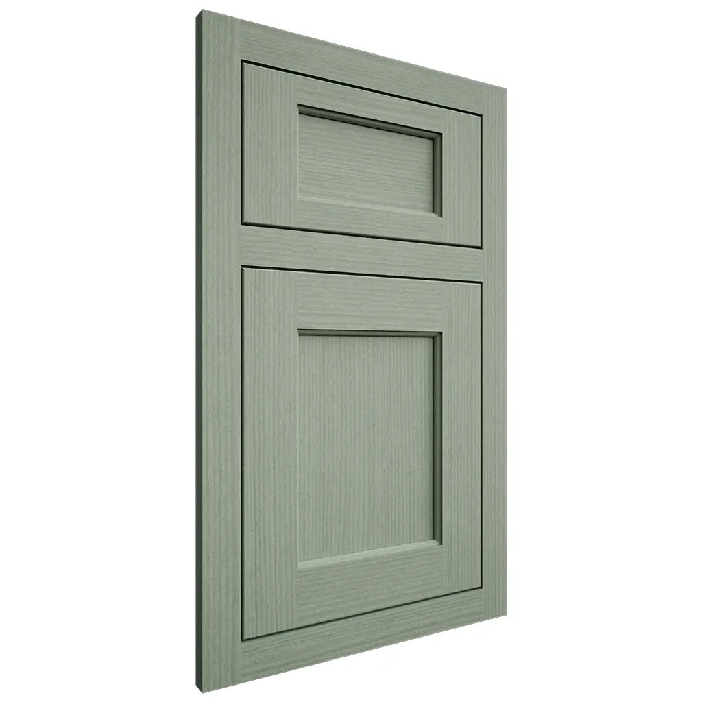 Shiloh Cabinetry Flush Inset Square Flat White Oak Rift Cut Moss Door