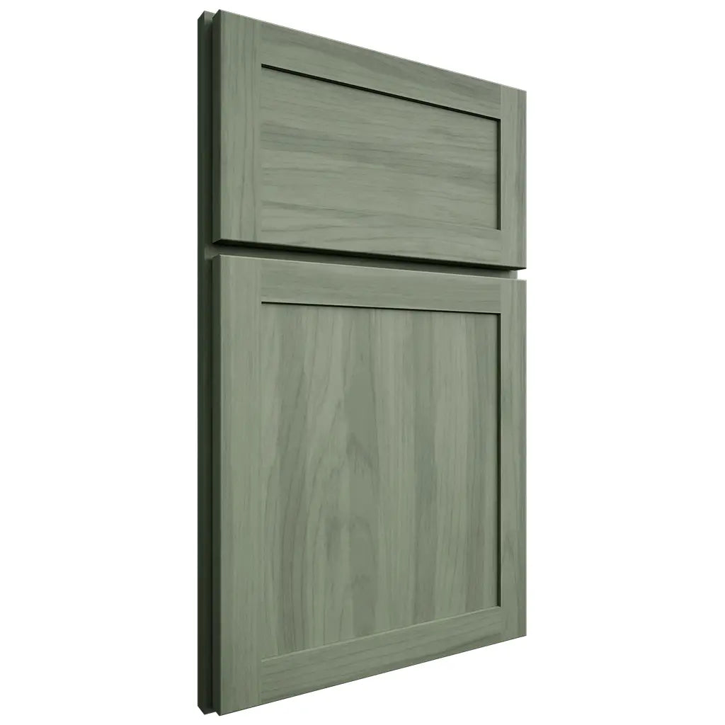 Shiloh Cabinetry Flush Inset Square Raised Hickory Plain Cut Moss Door