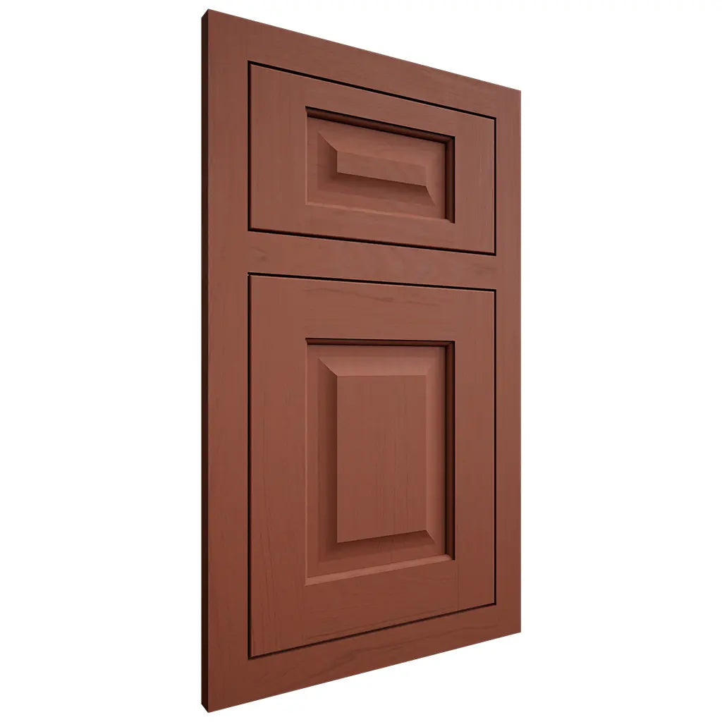 Shiloh Cabinetry Flush Inset Square Raised Maple Plain Cut Cayenne Door