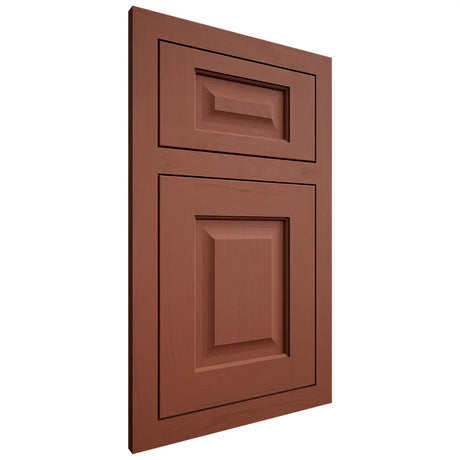 Shiloh Cabinetry Flush Inset Square Raised Maple Plain Cut Cayenne Door
