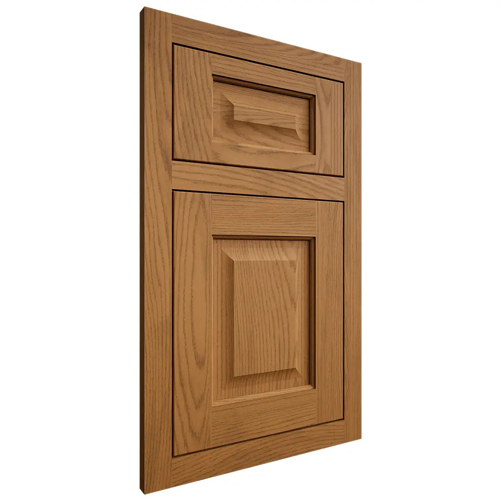 Shiloh Cabinetry Flush Inset Square Raised Red Oak Plain Cut Autumn Door