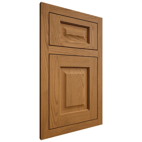 Shiloh Cabinetry Flush Inset Square Raised Red Oak Plain Cut Autumn Door