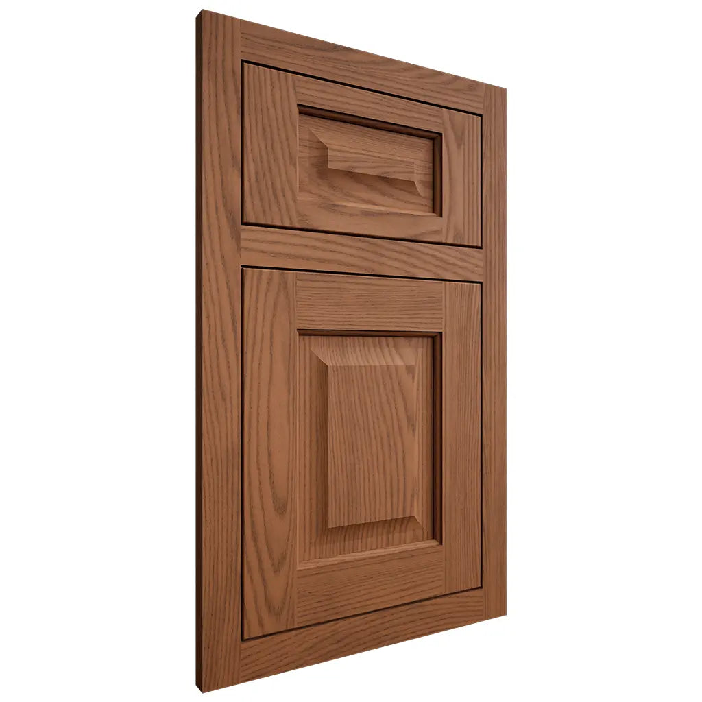 Shiloh Cabinetry Flush Inset Square Raised Red Oak Plain Cut Braun Door