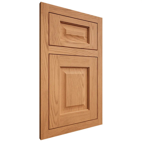Shiloh Cabinetry Flush Inset Square Raised Red Oak Plain Cut Medium Door