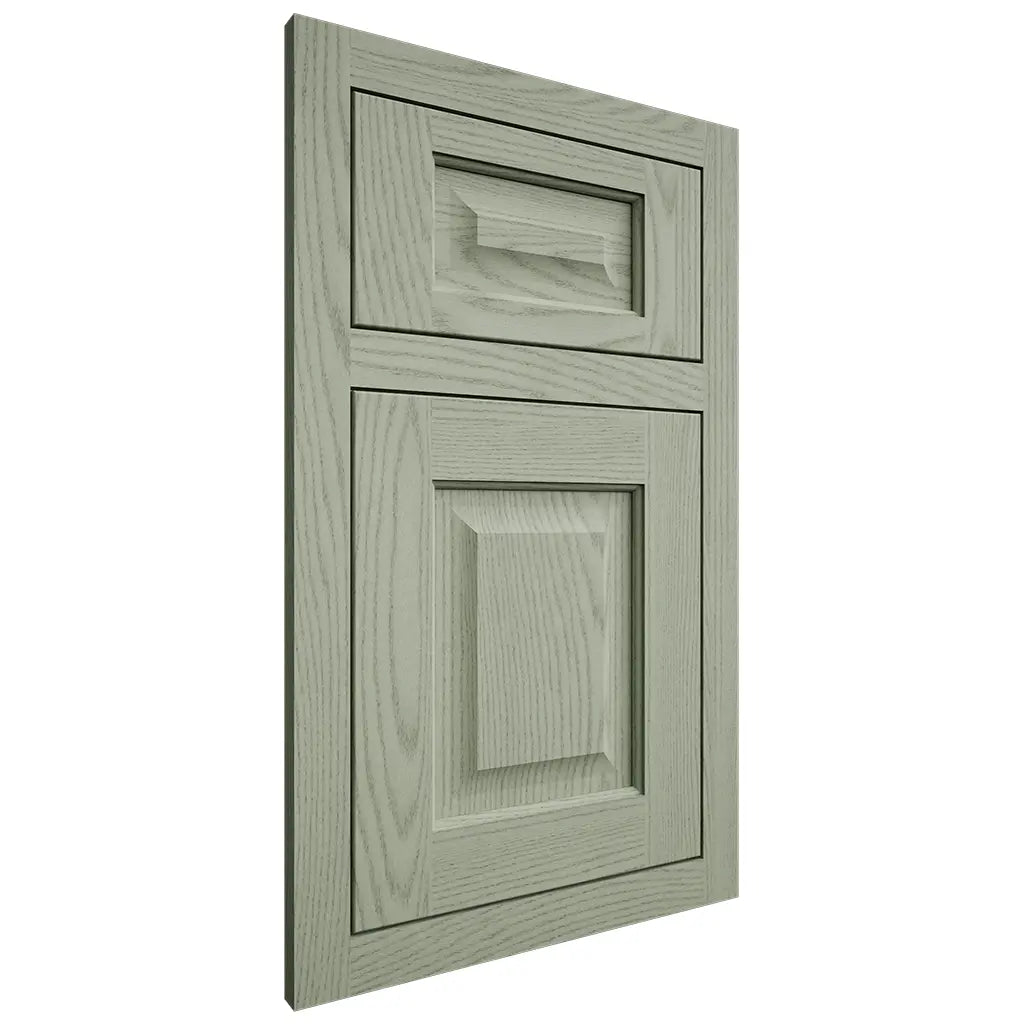 Shiloh Cabinetry Flush Inset Square Raised Red Oak Plain Cut Moss Door