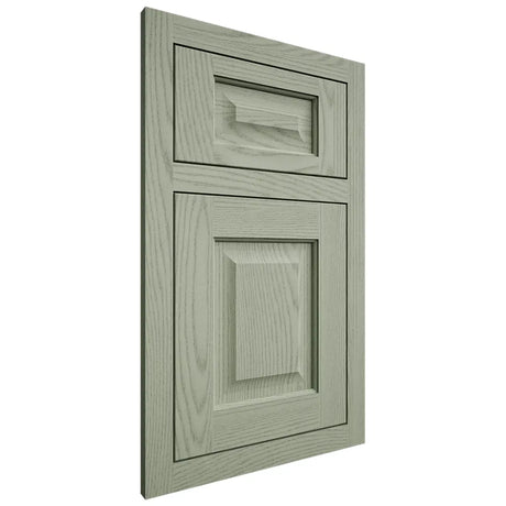 Shiloh Cabinetry Flush Inset Square Raised Red Oak Plain Cut Moss Door