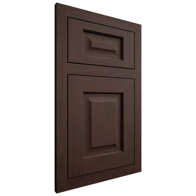 Shiloh Cabinetry Flush Inset Square Raised Walnut Plain Cut Bison Door