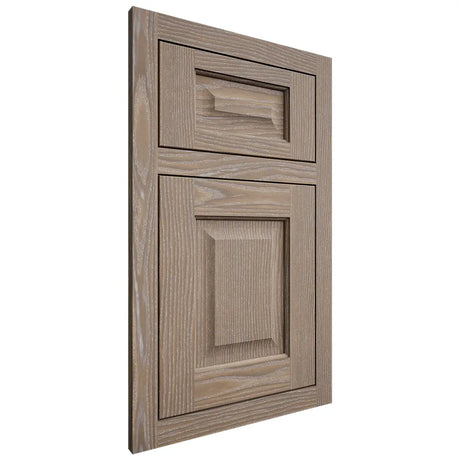 Shiloh Cabinetry Flush Inset Square Raised White Oak Plain Cut Almond Door