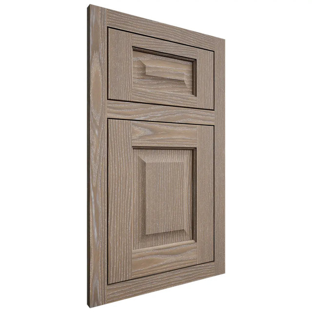 Shiloh Cabinetry Flush Inset Square Raised White Oak Plain Cut Almond Door