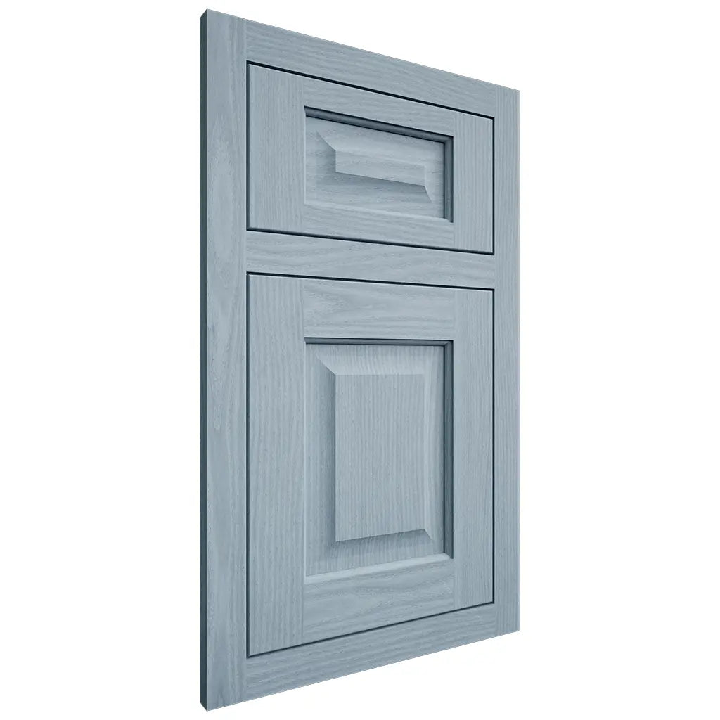 Shiloh Cabinetry Flush Inset Square Raised White Oak Plain Cut Sky Door