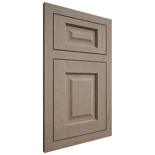 Shiloh Cabinetry Flush Inset Square Raised White Oak Quarter Sawn Almond Door