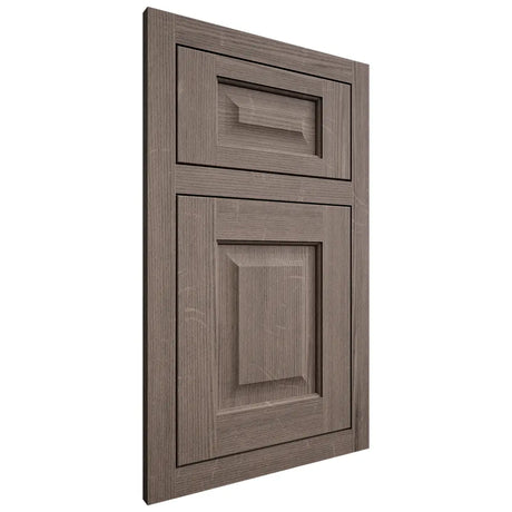 Shiloh Cabinetry Flush Inset Square Raised White Oak Quarter Sawn Clay Door