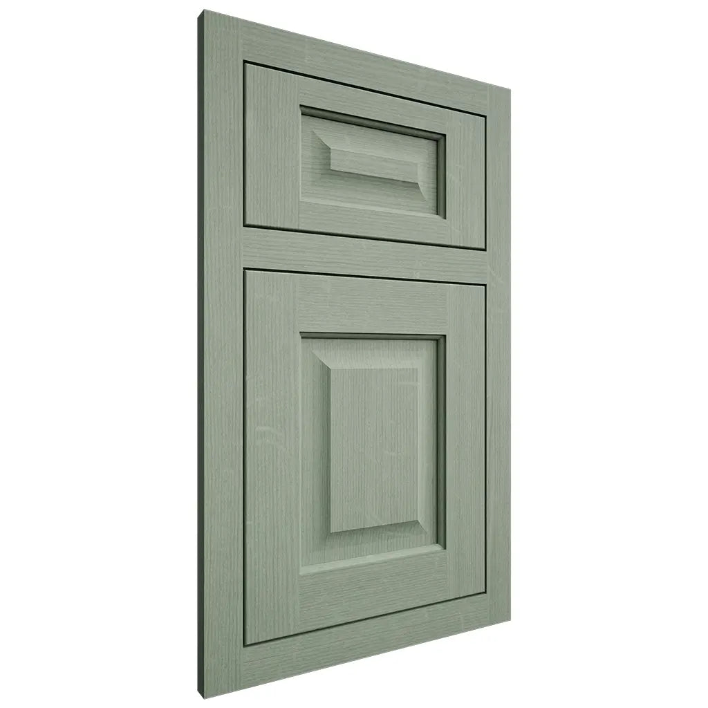Shiloh Cabinetry Flush Inset Square Raised White Oak Quarter Sawn Moss Door