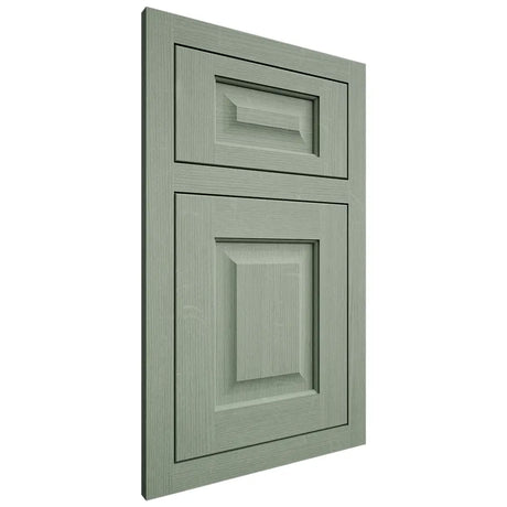Shiloh Cabinetry Flush Inset Square Raised White Oak Quarter Sawn Moss Door