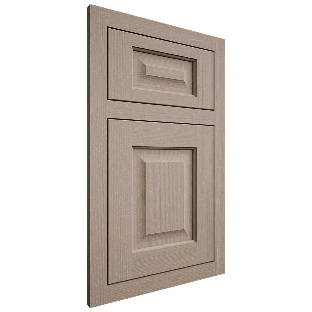 Shiloh Cabinetry Flush Inset Square Raised White Oak Quarter Sawn Whitewash Door
