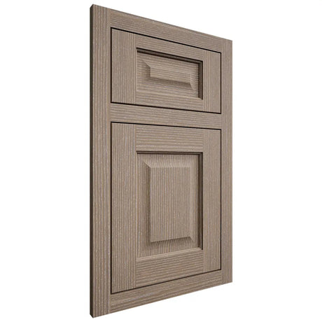 Shiloh Cabinetry Flush Inset Square Raised White Oak Rift Cut Almond Door