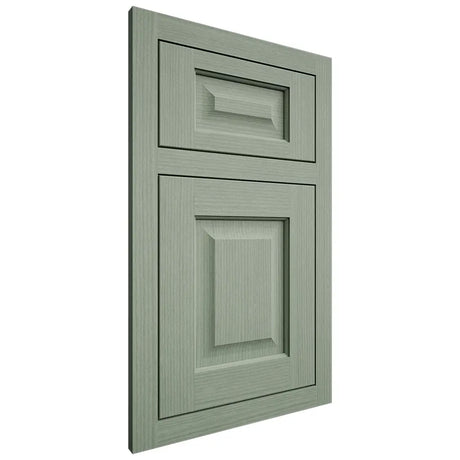 Shiloh Cabinetry Flush Inset Square Raised White Oak Rift Cut Moss Door