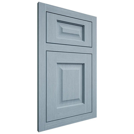 Shiloh Cabinetry Flush Inset Square Raised White Oak Rift Cut Sky Door