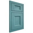 Shiloh Cabinetry Flush Inset Statesville Red Oak Plain Cut Aqua Door