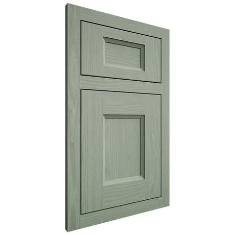Shiloh Cabinetry Flush Inset Statesville White Oak Plain Cut Moss Door