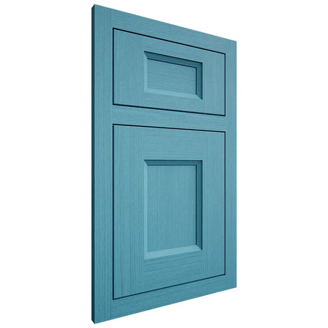 Shiloh Cabinetry Flush Inset Statesville White Oak Rift Cut Aqua Door
