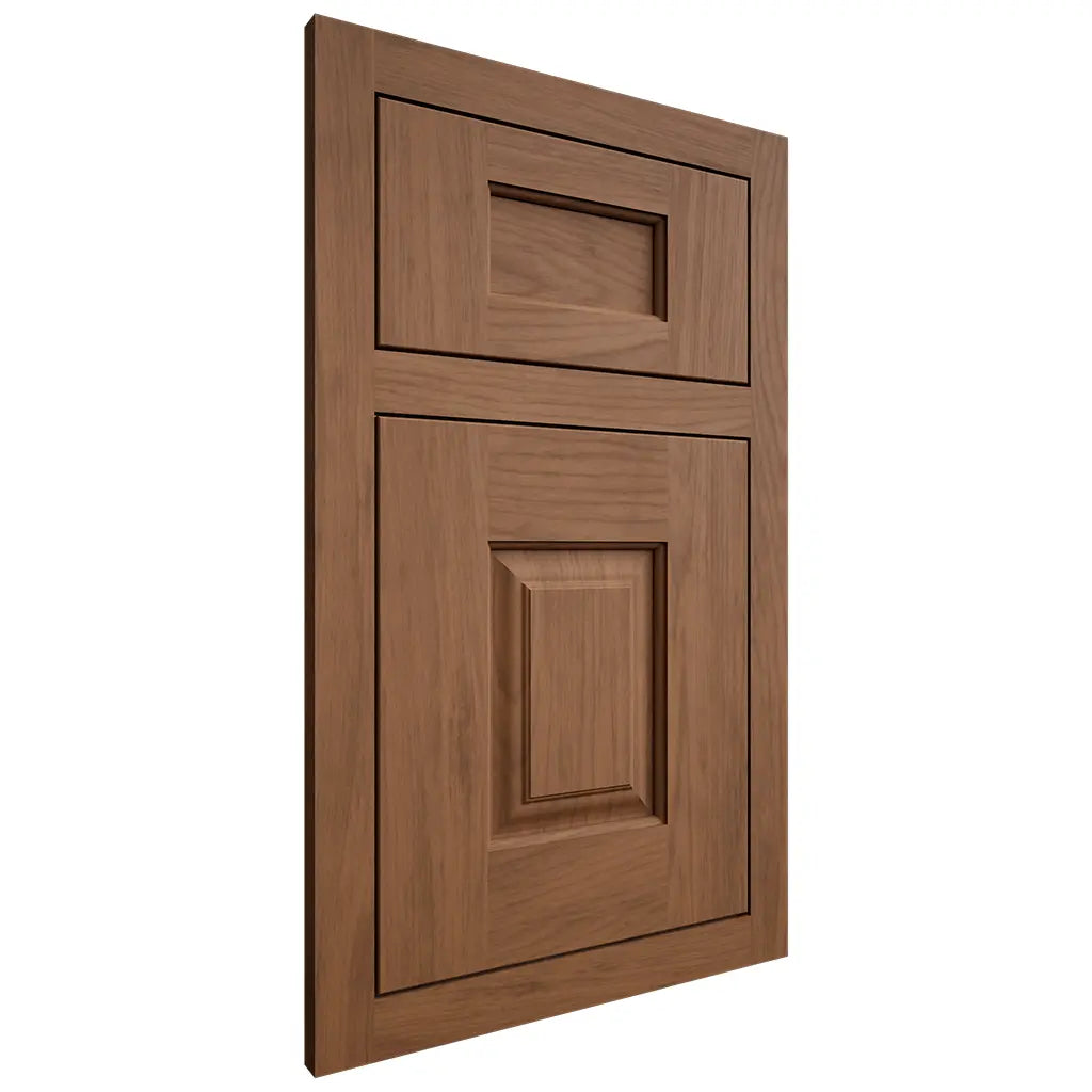 Shiloh Cabinetry Flush Inset Summit Alder Plain Cut Walnut Door