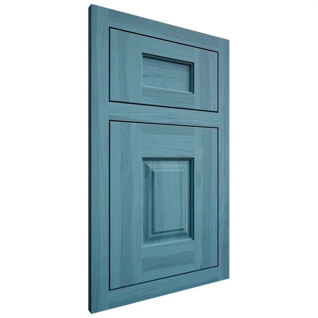 Shiloh Cabinetry Flush Inset Summit Hickory Plain Cut Aqua Door